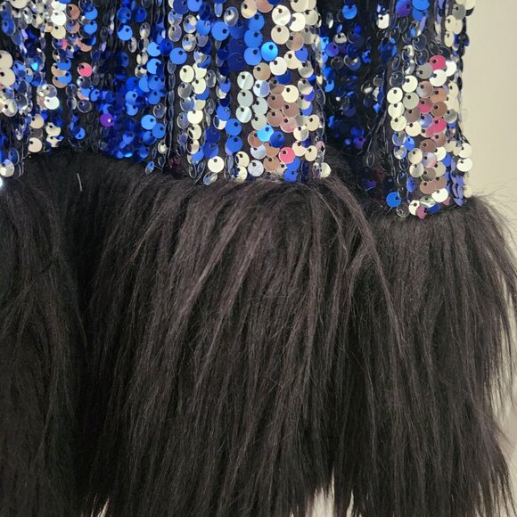 Shein BAE Open Front Contrast Fuzzy Sequin Coat. XL. NWOT - Picture 3 of 10